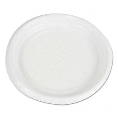 Boardwalk - Hi-Impact Plastic Dinnerware, Plate, 9" Diam, White, 500/Carton - First Tool & Supply