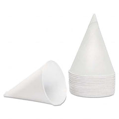 Konie - Rolled Rim, Poly Bagged Paper Cone Cups, 4.5 oz, White, 5000/Carton - First Tool & Supply