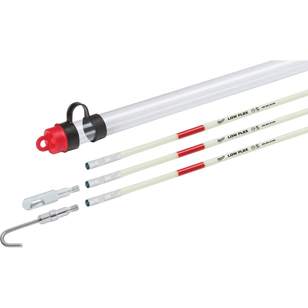 Milwaukee Tool - Line Fishing System Kits & Components; Component Type: Fish Rod Kit ; Includes: (3) Low Flex Sticks , Bullet Nose Tip, Hook Tips, Storage Tube W/Accessory Storage in Tube Cap ; Overall Length (Feet): 15 ; Number of Pieces: 6 - Exact Industrial Supply