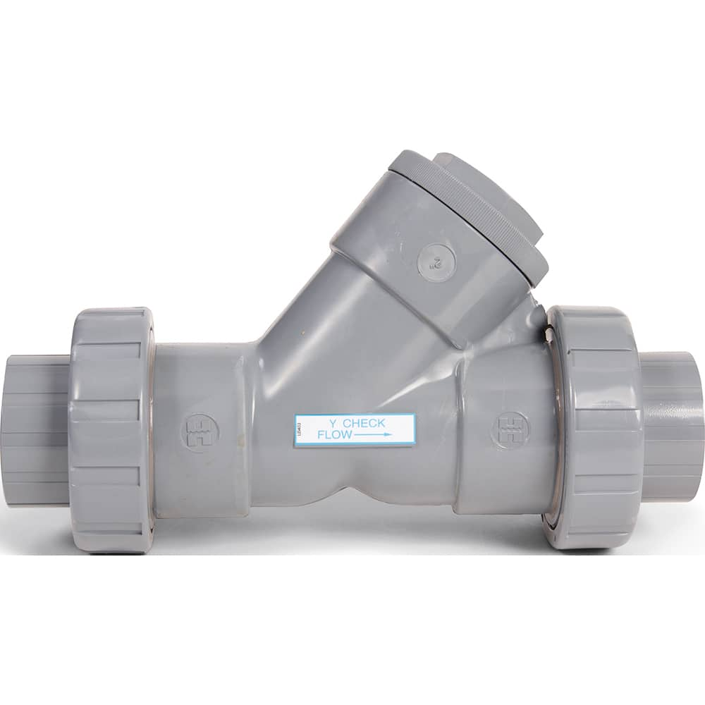 Hayward - Check Valves; Design: Y-Pattern; True Union Ball Check ; Tube Outside Diameter (mm): 19.050 ; Pipe Size (Inch): 3/4 ; Tube Outside Diameter (Inch): 3/4 ; End Connections: Socket ; Material: CPVC - Exact Industrial Supply