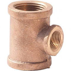 Merit Brass - Brass & Chrome Pipe Fittings Type: Reducing Tee Fitting Size: 1 x 3/4 x 3/4 - First Tool & Supply