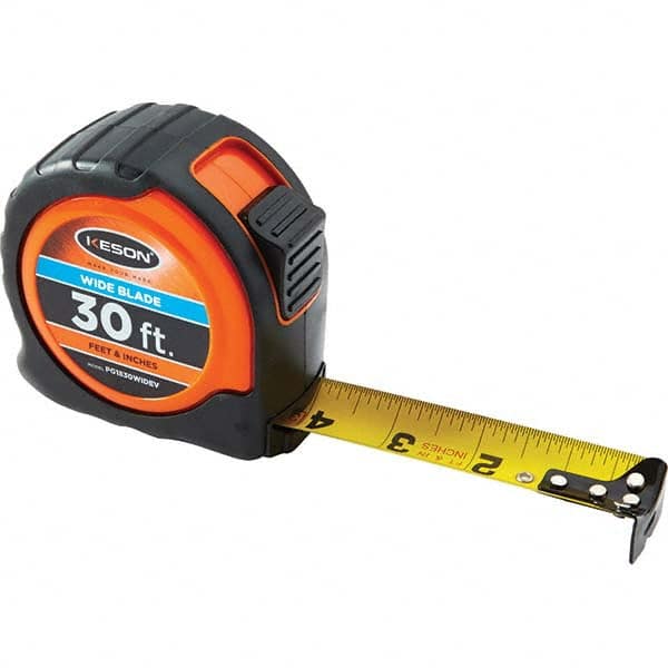 Keson - 30' x 1-3/16" Yellow Blade Tape Measure - First Tool & Supply