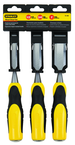 STANLEY® 3 Piece Bi-Material Short Blade Wood Chisel Set - First Tool & Supply