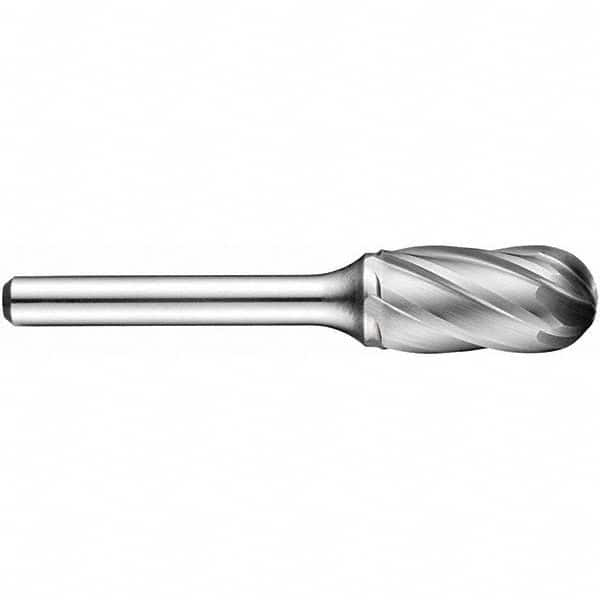 Precision Twist Drill - 1/2" Cut Diam, 1/4" Shank Diam, Carbide Aluma Cut Cylinder Burr with Radius - First Tool & Supply