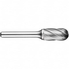 Precision Twist Drill - 1/2" Cut Diam, 1/4" Shank Diam, Carbide Aluma Cut Cylinder Burr with Radius - First Tool & Supply