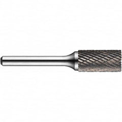 Precision Twist Drill - 5/16" Cut Diam, 1/4" Shank Diam, Carbide Double Cut Cylinder Burr with End Cut - First Tool & Supply