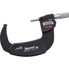 Starrett - Electronic Outside Micrometers; Type: Wireless Electronic Outside Micrometer ; Minimum Measurement (Decimal Inch): 5 ; Minimum Measurement (mm): 125 ; Maximum Measurement (mm): 150 ; Maximum Measurement (Decimal Inch): 6 ; Thimble Type: Fricti - Exact Industrial Supply