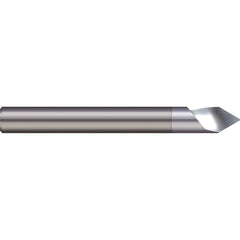 Engraving Cutter: 300 °, 1/4″ Dia, 0.01″ Tip Dia, Tipped Off Point, Solid Carbide TiB2 Finish, 1/2″ LOC, 1/4″ Shank, 2-1/2″ OAL, 1 Flute, Use on Ferrous & Non-Ferrous Metals