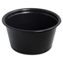 DART - Paper & Plastic Cups, Plates, Bowls & Utensils; Breakroom Accessory Type: Portion Cup ; Breakroom Accessory Description: Cups-Portion; Plastic ; Color: Black - Exact Industrial Supply