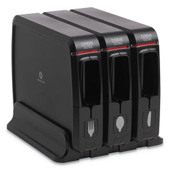 Dixie - Paper & Plastic Cups, Plates, Bowls & Utensils; Breakroom Accessory Type: Cutlery Bin ; Breakroom Accessory Description: Utensil Dispensers-Tower-Fork ; Color: Black - Exact Industrial Supply