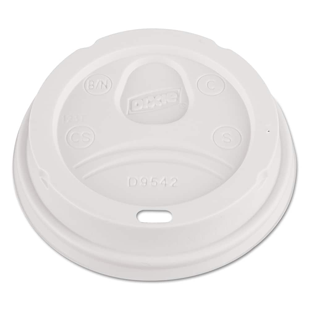 Dixie - Paper & Plastic Cups, Plates, Bowls & Utensils; Breakroom Accessory Type: Hot Cup Lid ; Breakroom Accessory Description: Cup Lids-Hot Cup ; Color: White - Exact Industrial Supply