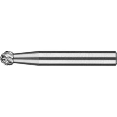 PFERD - SD-1, 1/4" Cut Diam, 1/4" Shank Diam, Carbide Diamond Pattern Ball Burr - Exact Industrial Supply