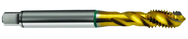 10-24 2B 3-Flute Cobalt Green Ring Semi-Bottoming 40 degree Spiral Flute Tap-TiN - First Tool & Supply