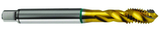 10-24 2B 3-Flute Cobalt Green Ring Semi-Bottoming 40 degree Spiral Flute Tap-TiN - First Tool & Supply