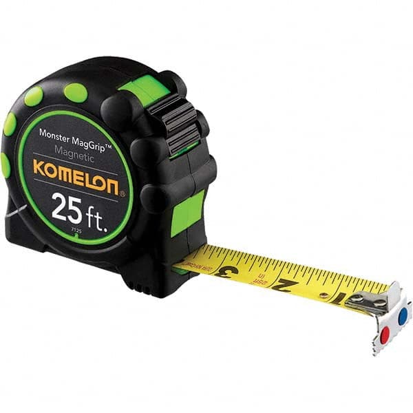 Komelon - 25' x 1" Yellow Blade Tape Measure - First Tool & Supply