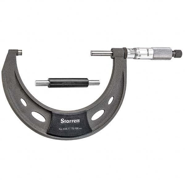 Starrett - Mechanical Outside Micrometers Minimum Measurement (mm): 75.00 Maximum Measurement (mm): 100.00 - First Tool & Supply