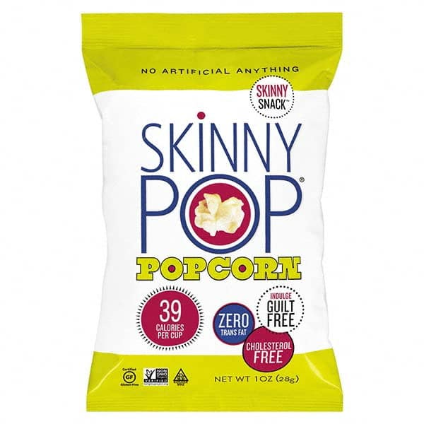 SkinnyPop Popcorn - Snacks, Cookies, Candy & Gum Breakroom Accessory Type: Popcorn Breakroom Accessory Description: Popcorn, Original, 1 oz Bag, 12/Carton - First Tool & Supply