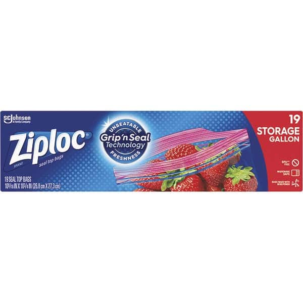 Ziploc - Reclosable Food & Sandwich Bags Volume Capacity: 1 Gal. Width (Inch): 9-3/8 - First Tool & Supply