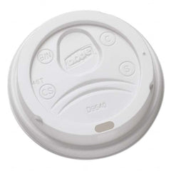 Dixie - Sip-Through Dome Hot Drink Lids for 10 oz Cups, White, 100/Pack, 1000/Carton - First Tool & Supply