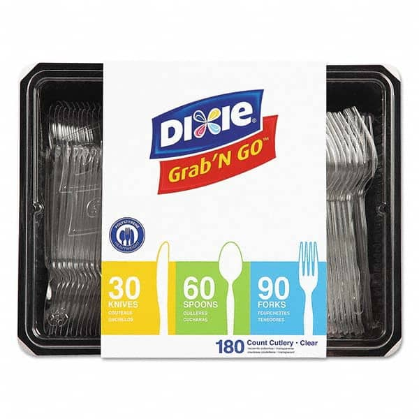 Dixie - Heavyweight Polystyrene Cutlery, Clear, Knives/Spoons/Forks, 180/Pack, 10Pk/Ctn - First Tool & Supply