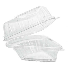 DART - Showtime Clear Hinged Containers, Pie Wedge, 6 2/3 oz, Plastic, 125/PK, 2 PK/CT - First Tool & Supply