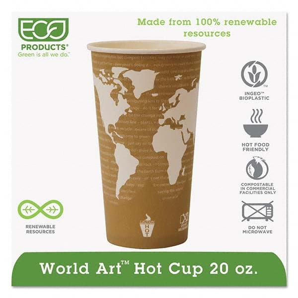 ECO PRODUCTS - World Art Renewable Compostable Hot Cups, 20 oz, 50/PK, 20 PK/CT - First Tool & Supply