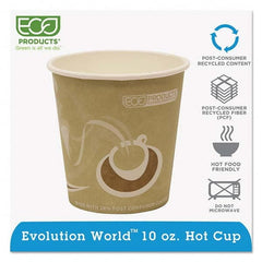 ECO PRODUCTS - Evolution World 24% Recycled Content Hot Cups - 10 oz, 50/PK, 20 PK/CT - First Tool & Supply