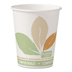 DART - Bare by Solo Eco-Forward PLA Paper Hot Cups, 10 oz, Leaf Design, 50/Bag, 20 Bags/Ct - First Tool & Supply