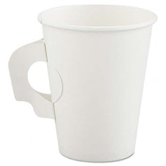 DART - Polycoated Hot Paper Cups with Handles, 8 oz, White - First Tool & Supply