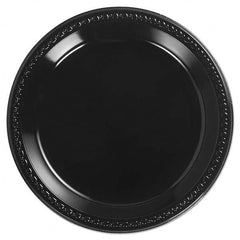 Chinet - Heavyweight Plastic Plates, 10-1/4", Black, Round - First Tool & Supply