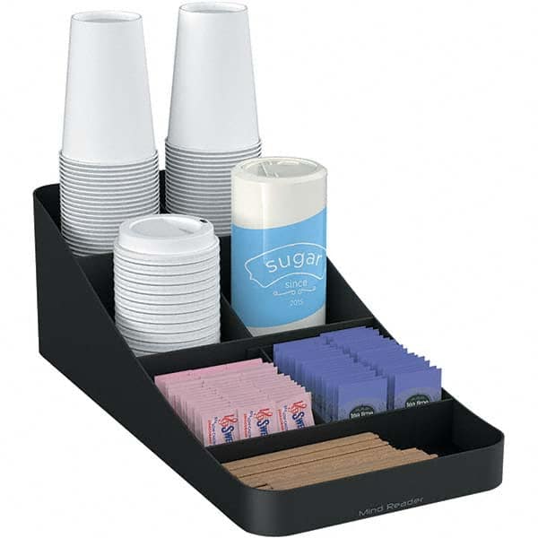 Mind Reader - Condiments & Dispensers Breakroom Accessory Type: Condiment Dispenser Breakroom Accessory Description: Trove Seven-Compartment Coffee Condiment Organizer - First Tool & Supply