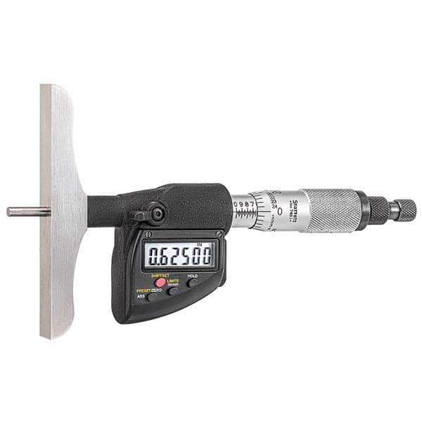 Starrett - Electronic Depth Micrometers Minimum Measurement (mm): 0.00 Minimum Measurement (Decimal Inch): 0.00 - First Tool & Supply