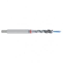 M8x1.25 6H 3-Flute Cobalt Red Ring Semi-Bottoming 40 degree Spiral Flute Tap-Bright - First Tool & Supply