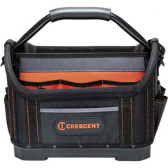 Crescent - 25 Pocket, Polyester, Black/Orange Open Top Tool Bag - First Tool & Supply