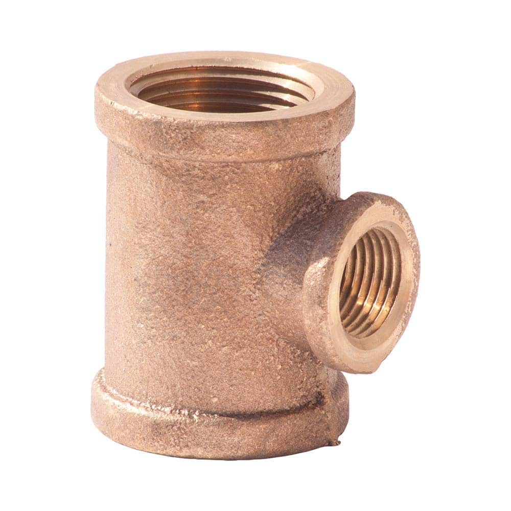 Merit Brass - Brass & Chrome Pipe Fittings Type: Reducing Tee End Connections: FNPT x FNPT x FNPT - First Tool & Supply