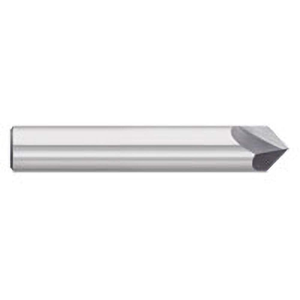 Titan USA - Chamfer Mills; Cutter Head Diameter (Inch): 1/8 ; Included Angle B: 40 ; Included Angle A: 100 ; Chamfer Mill Material: Solid Carbide ; Chamfer Mill Finish/Coating: Uncoated ; Overall Length (Inch): 1-1/2 - Exact Industrial Supply