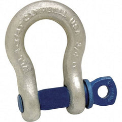 Campbell - 7/8" Nominal Chain Size, 6.5 Ton Carbon Steel Screw Anchor Shackle - 1" Pin Diam, 1-7/16" Wide Inside Jaw, 2-1/16" Inside Width, 2" Max Body Thickness - First Tool & Supply