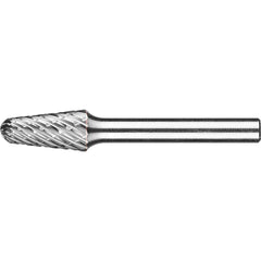 PFERD - SL-3, 3/8" Cut Diam, 1/4" Shank Diam, Carbide Diamond Pattern Tree with Radius End Burr - Exact Industrial Supply