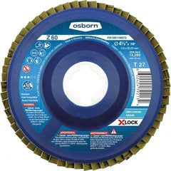 Osborn - 4-1/2" 60 Grit 5/8-11 Center Hole Type 27 Zirconia Alumina Flap Disc - First Tool & Supply