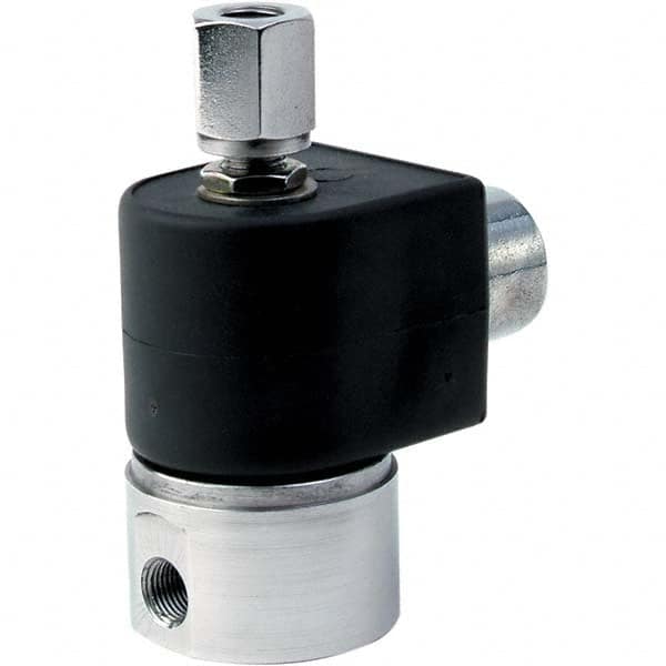 Parker - 120/60 - 110/50 VAC 1/4" NPT Port Stainless Steel Two-Way Direct Acting Solenoid Valve - First Tool & Supply