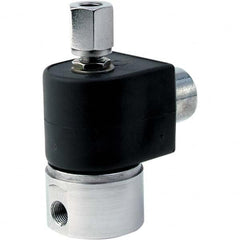 Parker - 120/60 - 110/50 VAC 1/4" NPT Port Stainless Steel Two-Way Direct Acting Solenoid Valve - First Tool & Supply