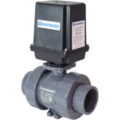 Hayward - Actuated Ball Valves; Actuator Type: Electric ; Pipe Size: 2 (Inch); Material: PVC ; Seal Material: FPM ; Number of Pieces: 2.000 ; End Connections: Socket; Threaded - Exact Industrial Supply