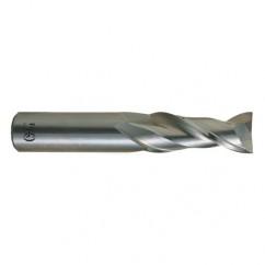 1/2 Dia. x 3 Overall Length 2-Flute .030 C/R Solid Carbide SE End Mill-Round Shank-Center Cutting-Uncoated - First Tool & Supply