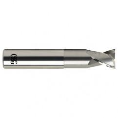 1/4 Dia. x 2-1/2 Overall Length 2-Flute .020 C/R Solid Carbide SE End Mill-Round Shank-Center Cutting-Uncoated - First Tool & Supply