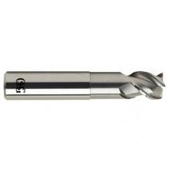 1/4 Dia. x 2-1/2 Overall Length 3-Flute .020 C/R Solid Carbide SE End Mill-Round Shank-Center Cutting-Uncoated - First Tool & Supply