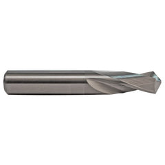 #38 Dia. × 0.102″ Shank × 5/8″ Flute Length × 2″ OAL, 3XD, 118°, Uncoated, 2 Flute, External Coolant, Round Solid Carbide Drill - First Tool & Supply