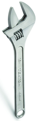 1-3/4'' Opening - 15'' OAL - Chrome Plated Adjustable Wrench - First Tool & Supply