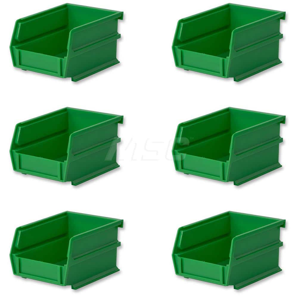 Plastic Hang, Stack & Nest Bin: Green 12 lb Capacity