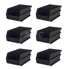 Plastic Hang, Stack & Nest Bin: Black 12 lb Capacity