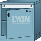 Bench-Standard Cabinet - 1 Drawer - Base Shelf - Adjustable Shelf - Lockable Swing Door - 30 x 28-1/4 x 33-1/4" - Multiple Drawer Access - First Tool & Supply